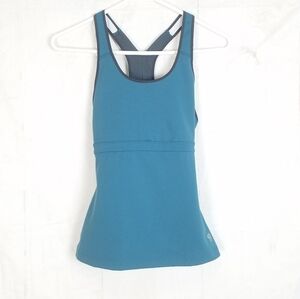 Mountain Hardwear teal athletic tank workout top